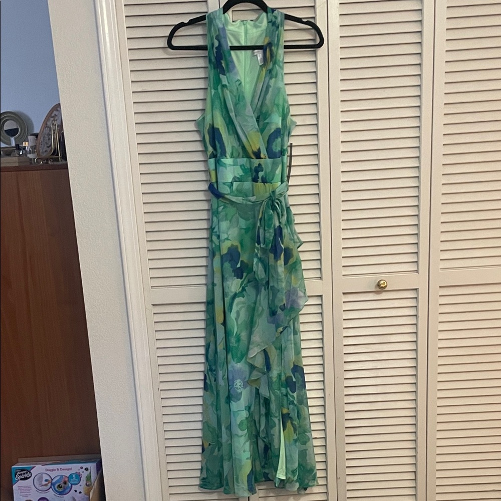 London Times Green and Blue Maxi Dress